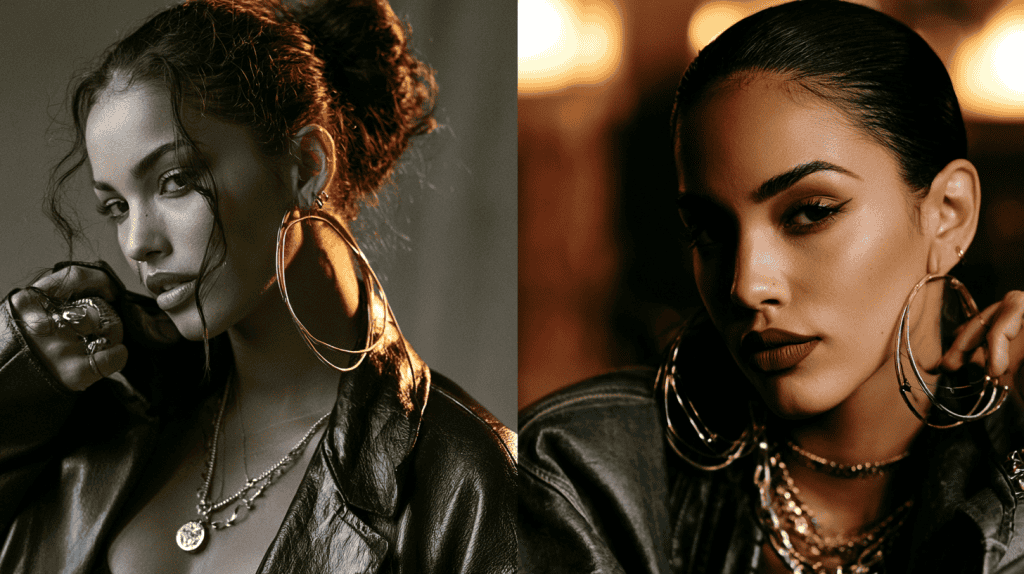 Slicked-back bun with laid baby hairs — a 90s Black and Brown beauty signature │